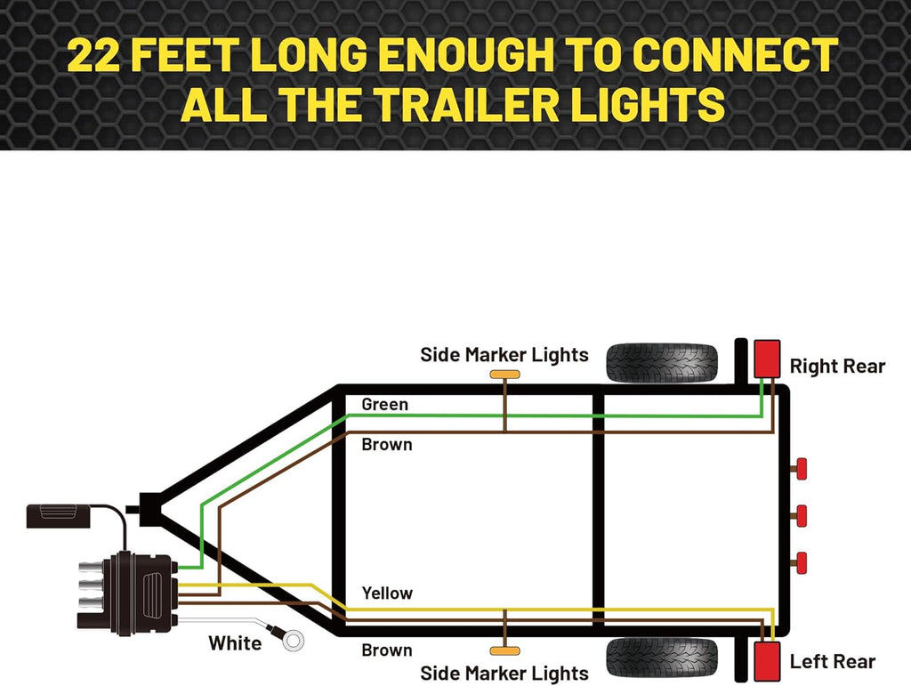 4 Pin 5 Wire Trailer Wiring Harness 22FT Y83215