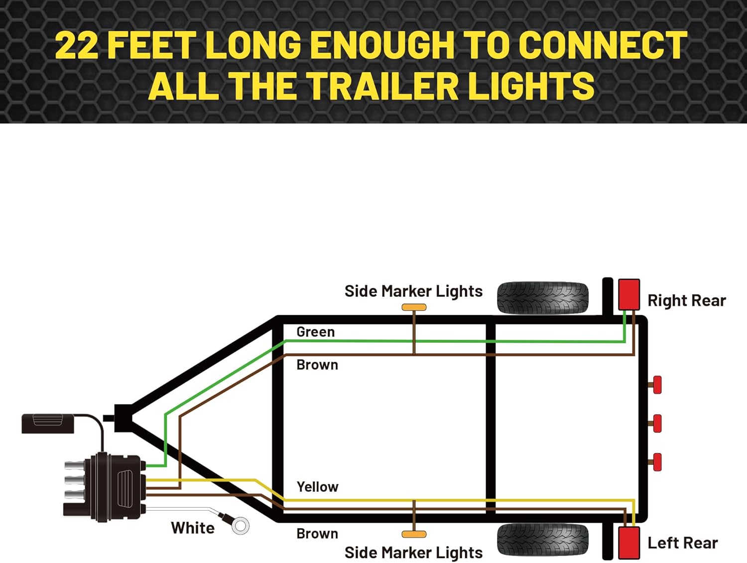 4 Pin 5 Wire Trailer Wiring Harness 22FT Y83215