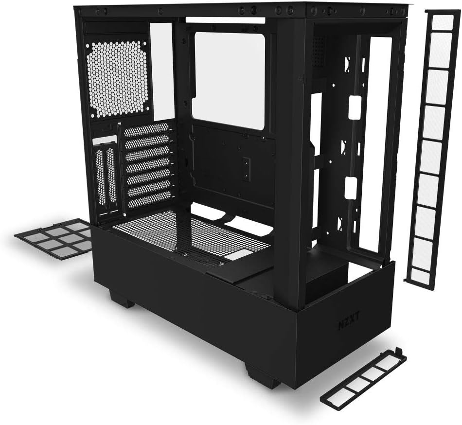 Black Mid-Tower ATX PC Case with Dual-Tempered Glass Panel N225