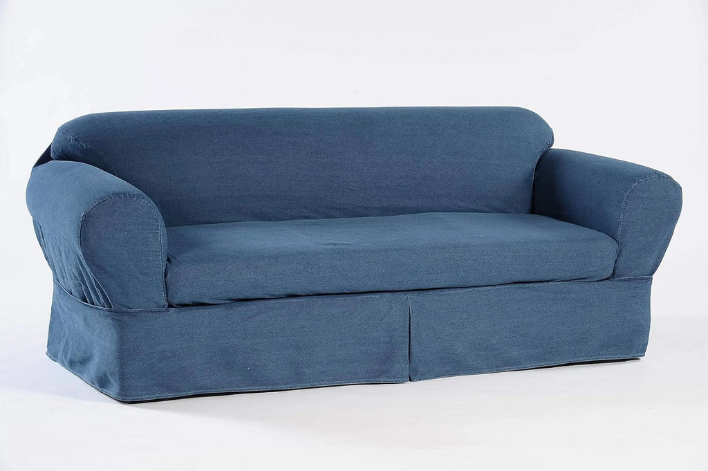 Blue Cotton Denim Sofa Slipcover A734903