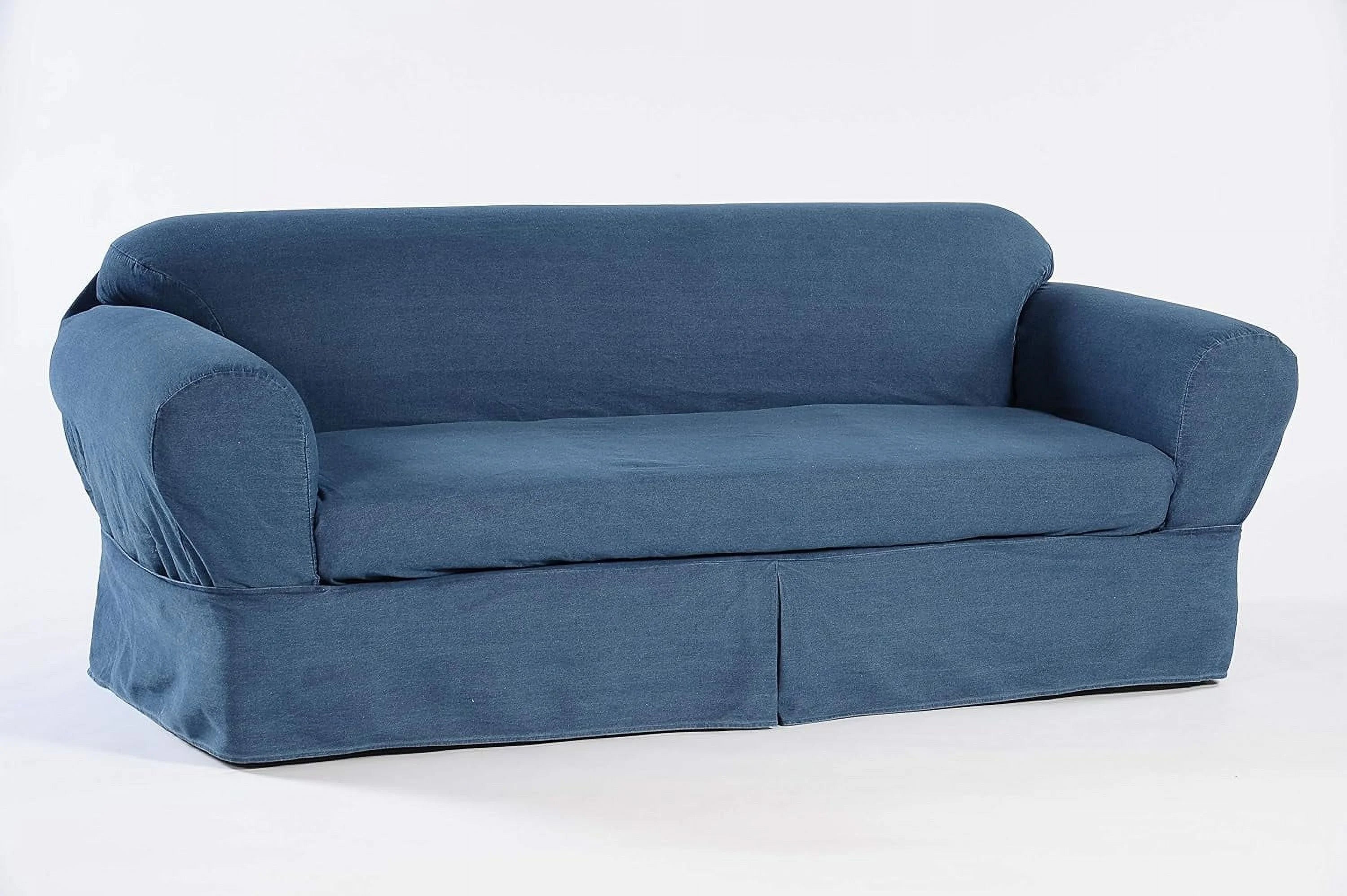 Blue Cotton Denim Sofa Slipcover A734903