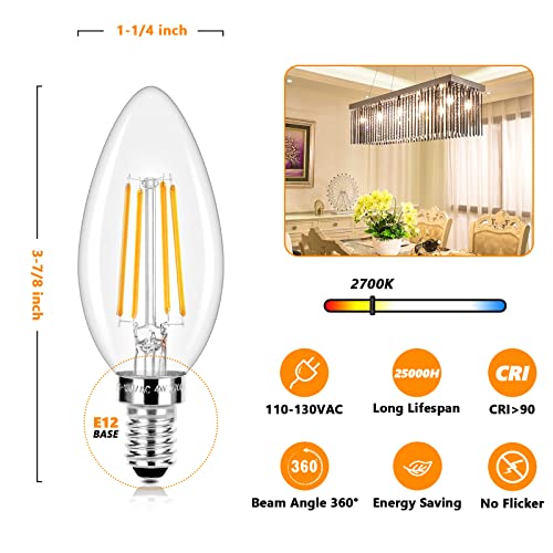 Pack of 5 Clear E12 Candelabra LED Bulbs 40W Equivalent 5000K Daylight White Non-Dimmable N97615