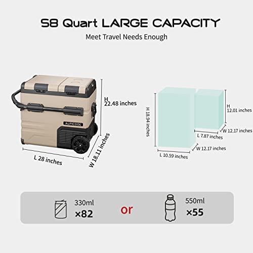 Portable 12 Volt Refrigerator, 47 Quart Dual Zone Freezer E855423