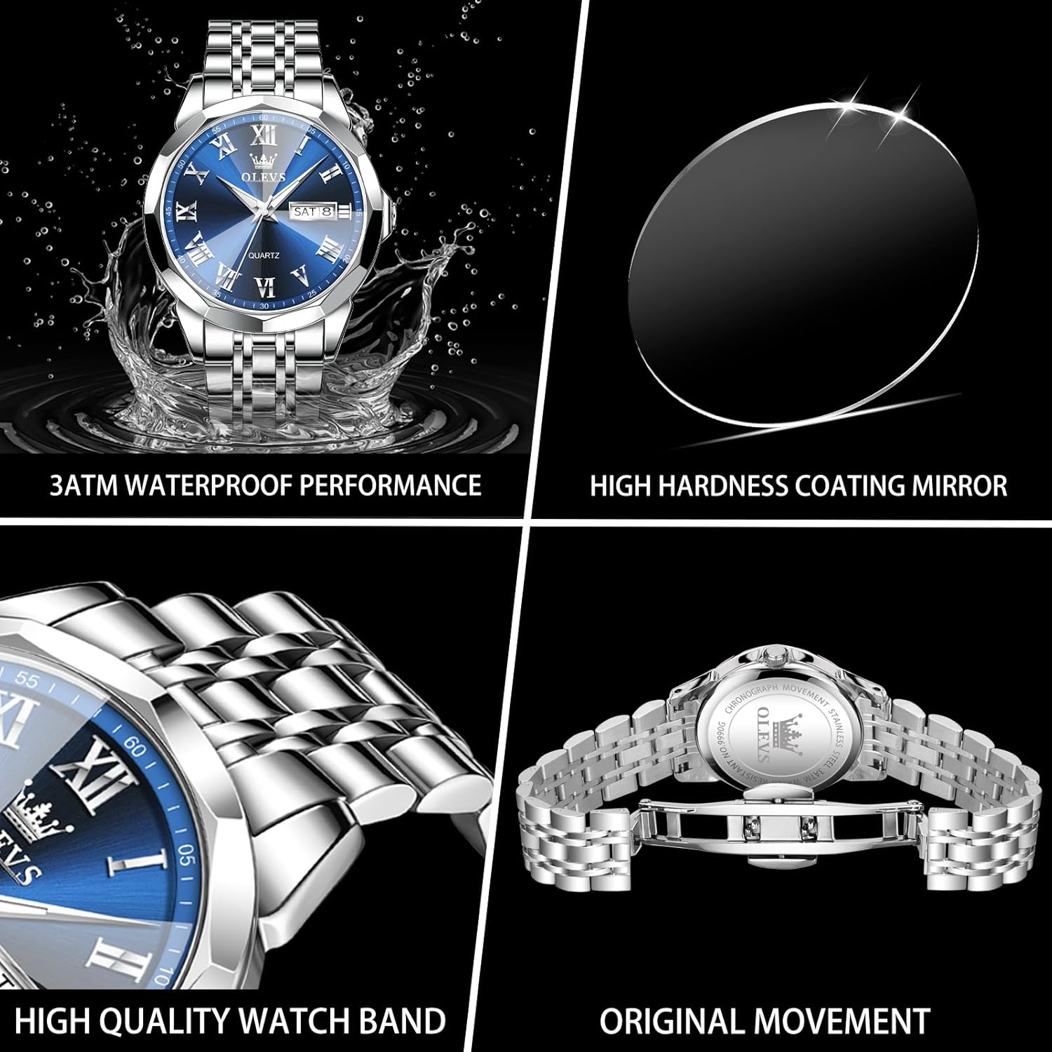 Stainless Steel Quartz Men Watch with Date C2012