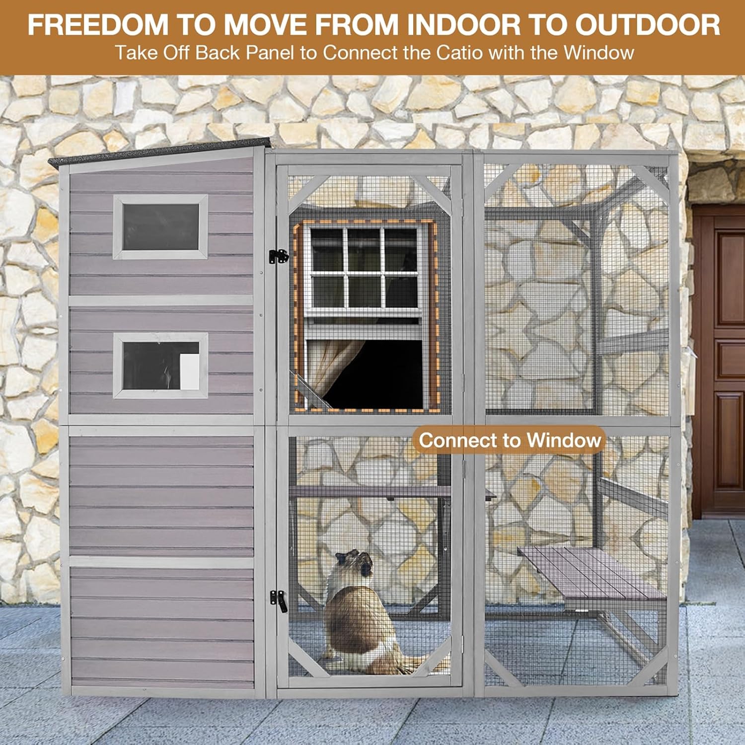 Large 4 Tiers Cat House with Run G871080