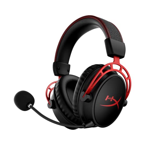 Red Wireless Gaming Headset with 300-hour battery life, Memory foam, Dual Chamber Drivers, Noise-canceling mic, Durable aluminum frame J8968