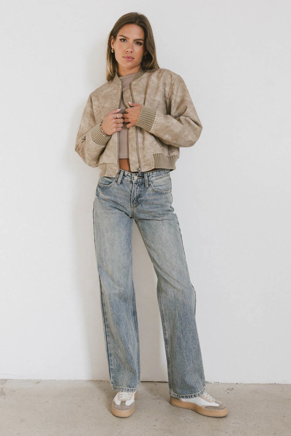 Tan Bomber Jacket Z1803