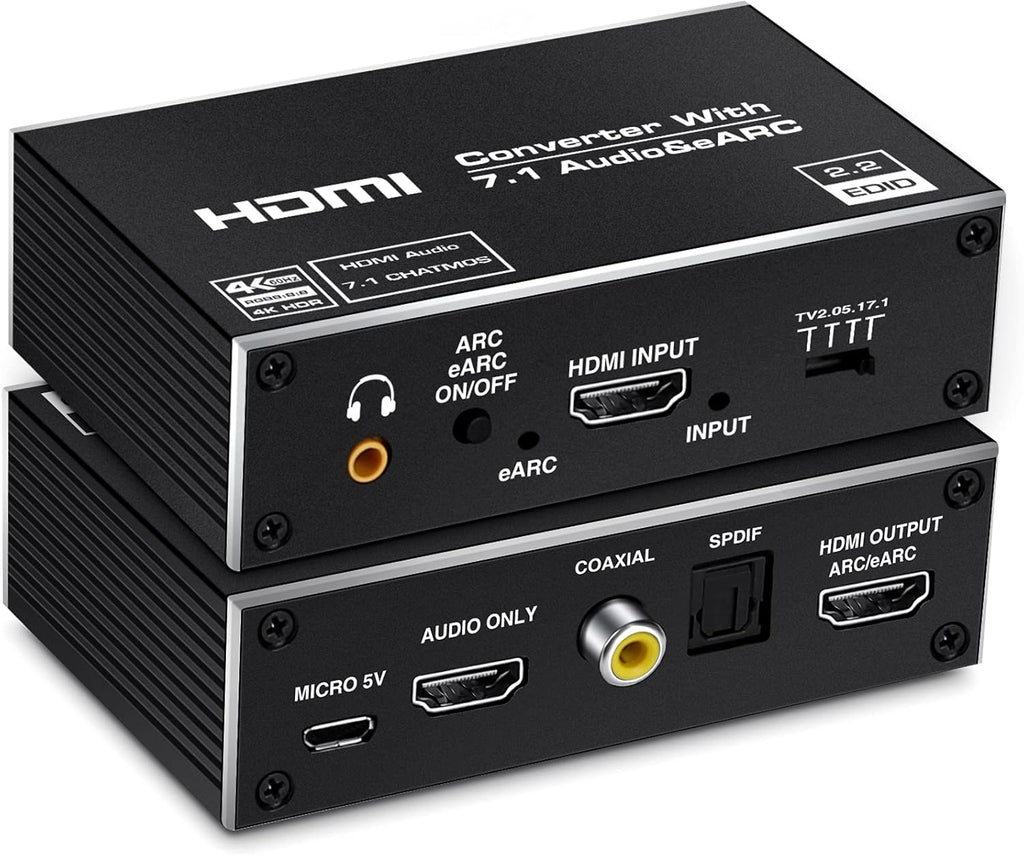 4K@60Hz eARC HDMI Audio Extractor with 7.1CH Audio Out, Pack of 2 M9179