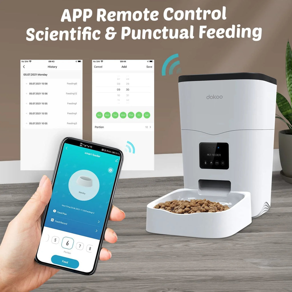 Large Capacity Smart Pet Feeder 3L Auto Dog Food Dispenser with Timer Setting Voice Recorder App Control K635215