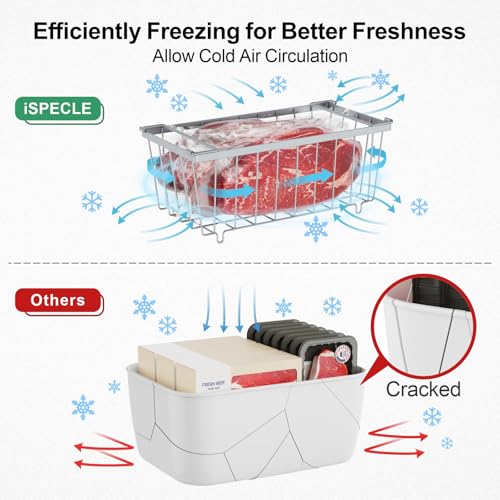4 Pack Stackable Small Freezer Organizer Bins, White B599