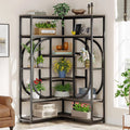 7-Shelf Corner Bookshelf with Metal Frame L710