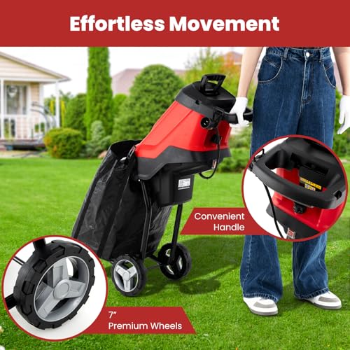 15 Amp Corded Electric Wood Chipper Shredder with Collection Bag H903718