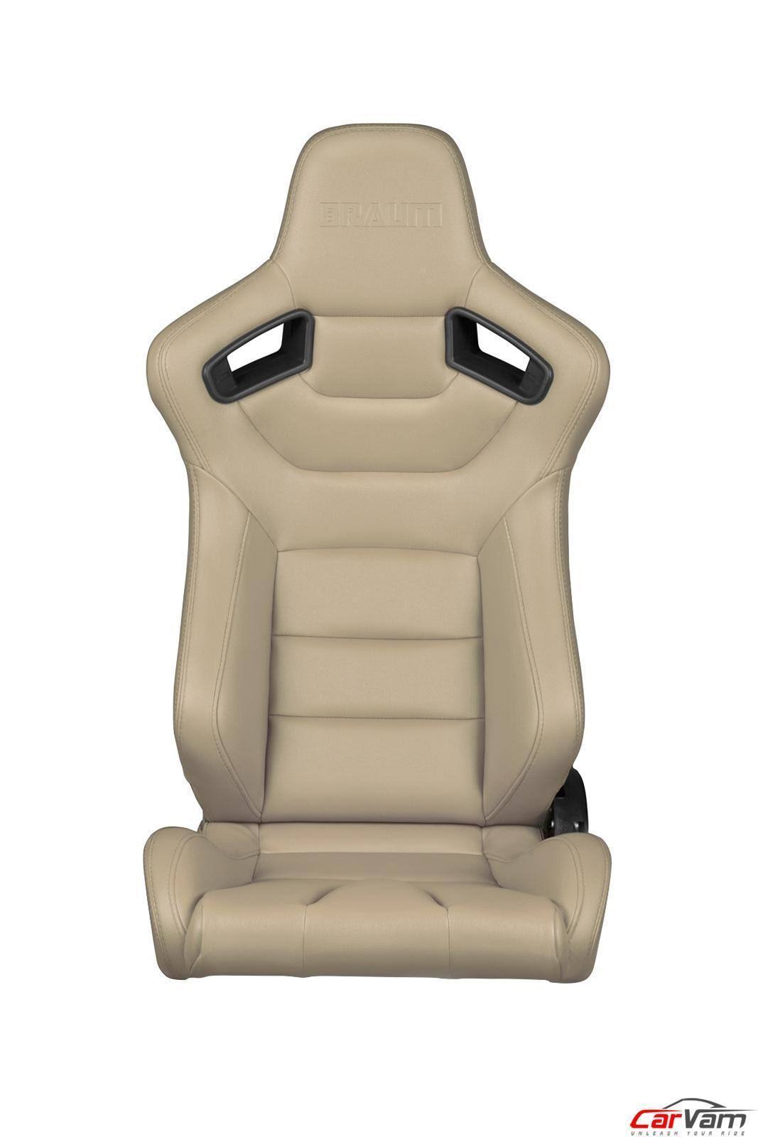 Beige Leatherette Racing Seats Pair M740842
