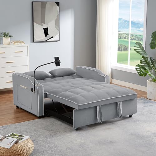 3-in-1 Velvet Convertible Sleeper Sofa Bed B3020