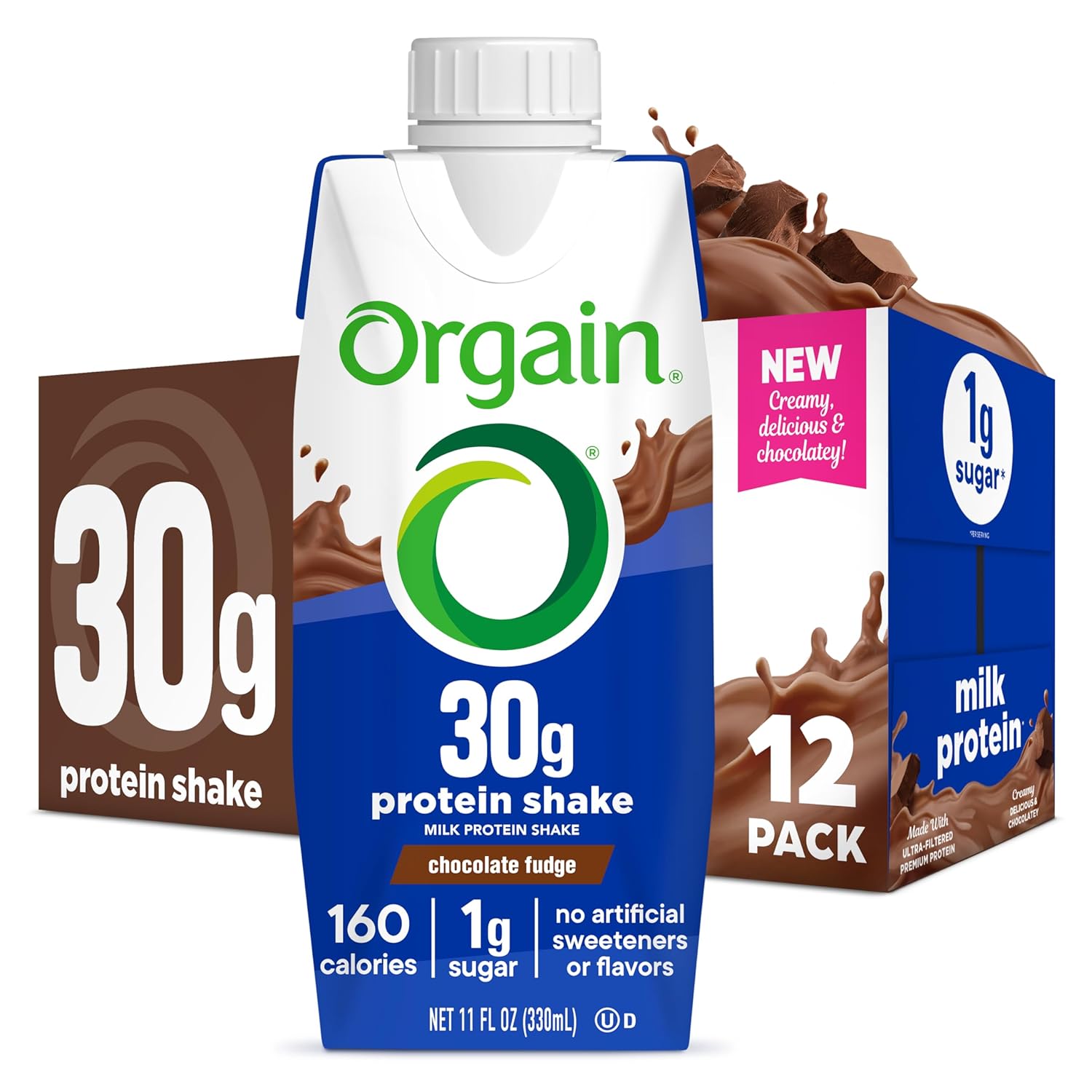 11 Fl Oz Pack of 12 Chocolate Fudge Protein Shake K4994