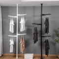 Black Adjustable Floor to Ceiling Tension Clothes Drying Rack A630239