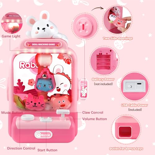 Mini Electronic Arcade Claw Machine with Lights Sound C69655