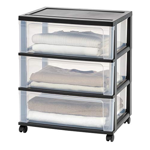 Gray 3-Drawer Plastic Rolling Cart with Wheels A1976