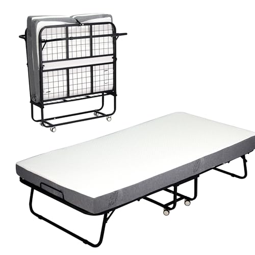 Black Folding Rollaway Bed with Mattress R532
