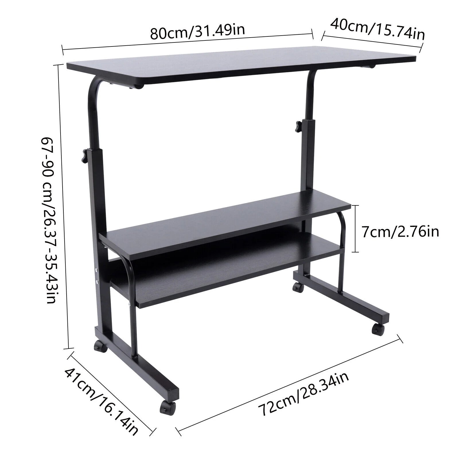 Adjustable Height Desk with Wheels Q812