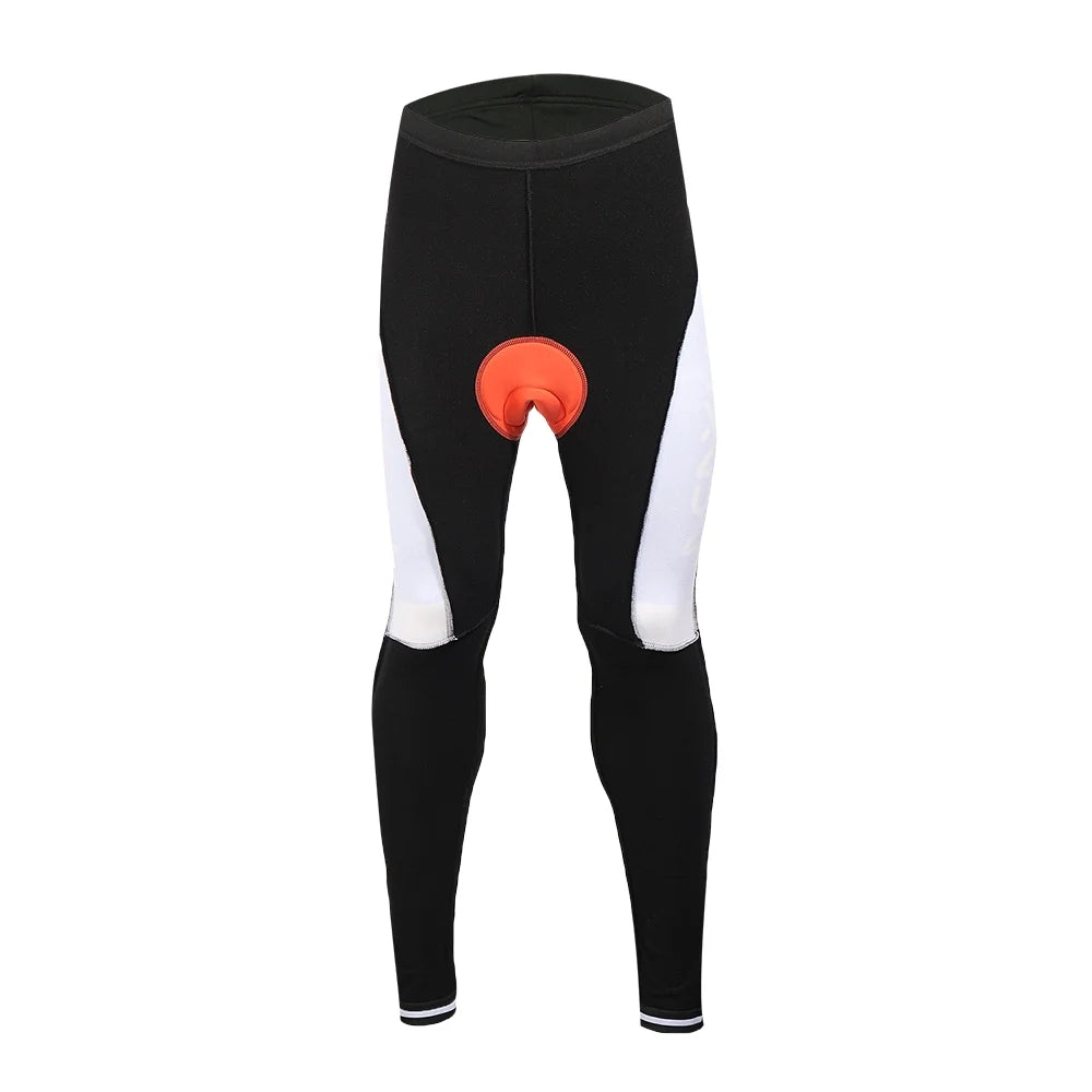 Men's Thermal Fleece Cycling Clothing Set - Long Sleeve Jacket & Windproof Padded Pants K371219