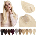 Dark Blonde 18 Inch Real Human Hair Silk Base Clip In Topper Hairpieces U169854