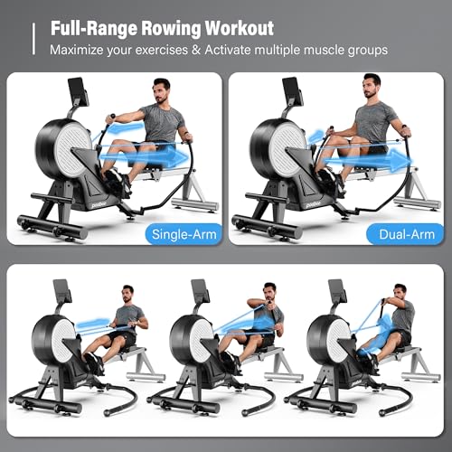 Dual Wind & Magnetic Resistance Foldable Rowing Machine G754