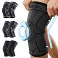 2 Pack Knee Compression Sleeves with Side Stabilizers & Patella Gel Pad X3541