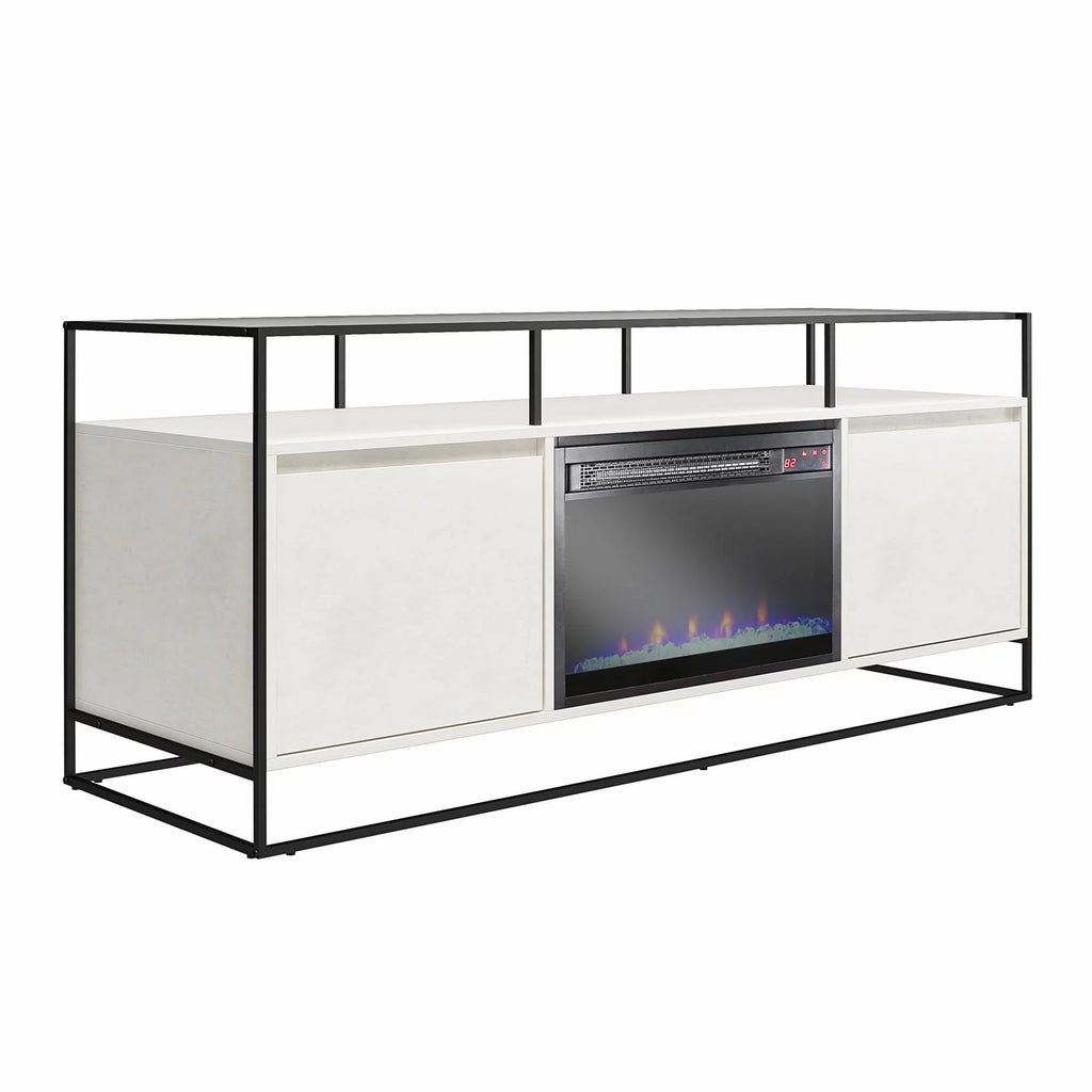 Plaster TV Stand with Electric Fireplace S8933