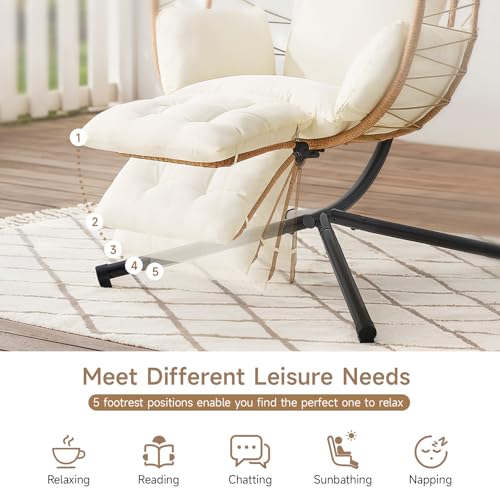 Hanging Egg Chair with Cushion and Stand U61780