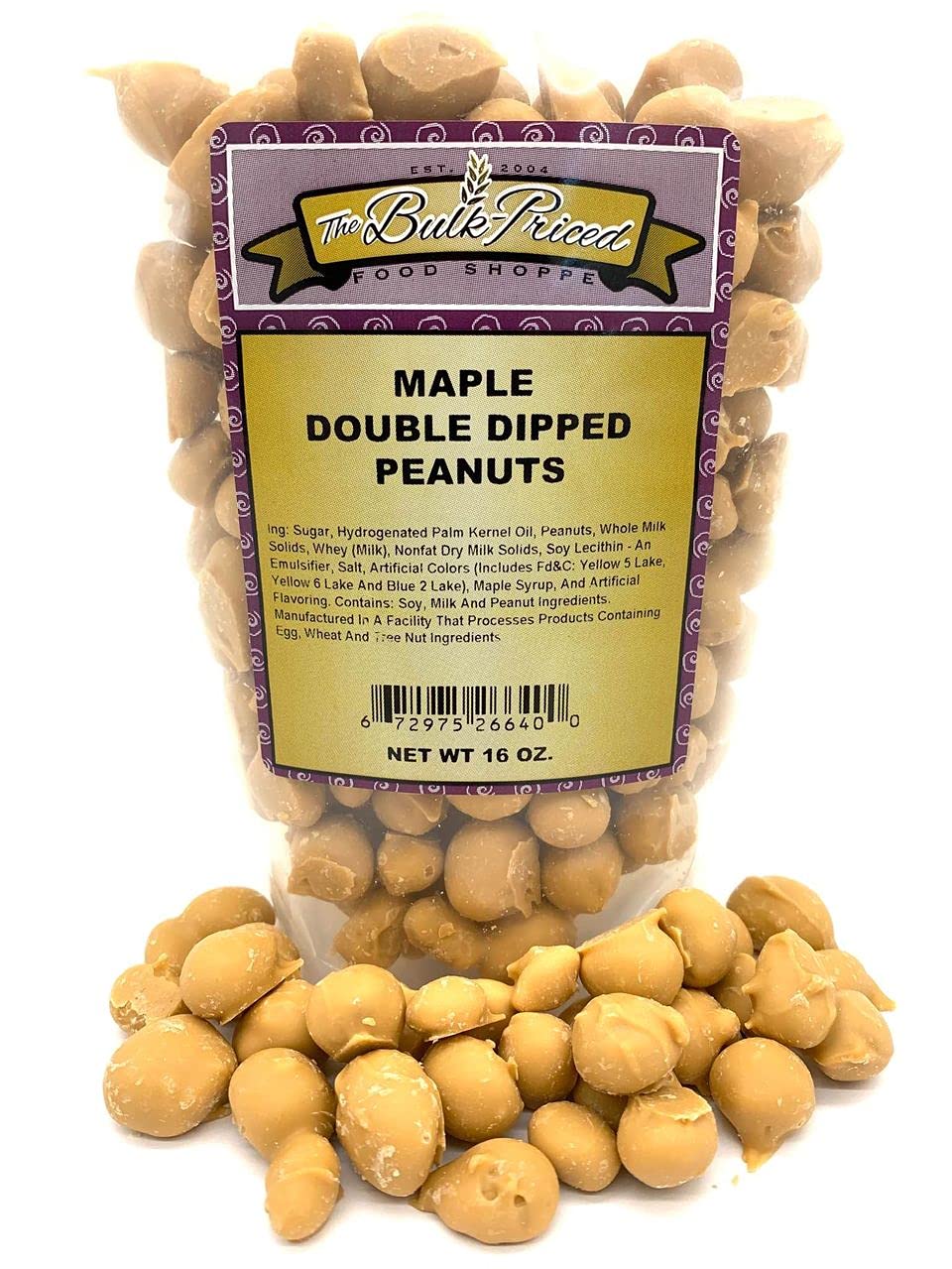 Maple Double Dipped Peanuts, 1 lb. Resealable Zip Lock Stand Up Bag J51818