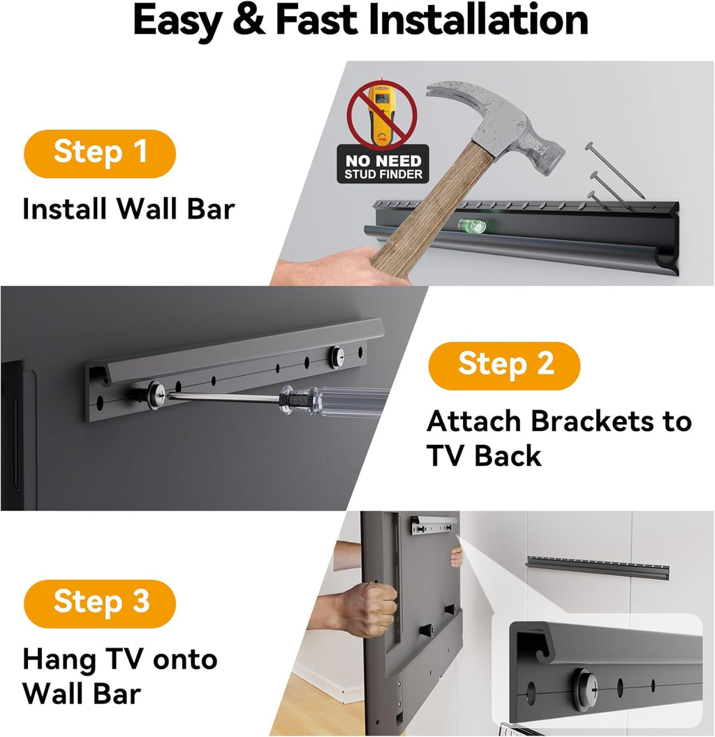 No Stud TV Wall Mount for 32-75 inch Flat Screen TVs N67733
