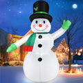 7 FT Christmas Inflatable Santa Claus with Green Gift Bag Built-in LED Lights V16053