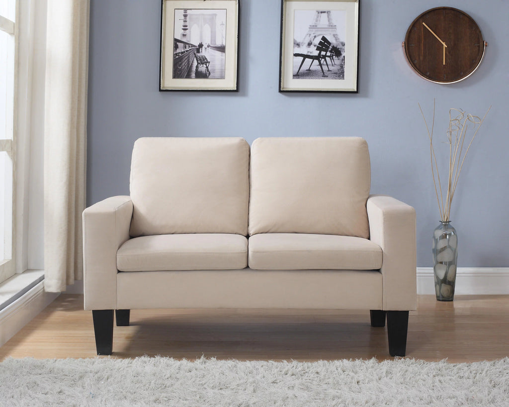 Beige Microfiber Loveseat K851