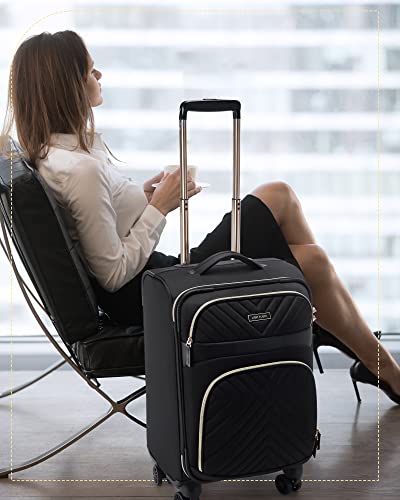 Black Softside Carry On Luggage 20 Inch with Spinner Wheels Z757090