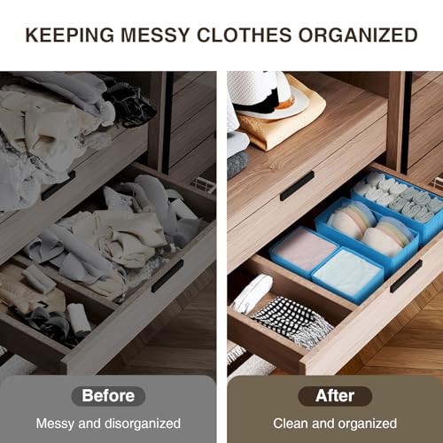 Set of 4 Light Grey Fabric Drawer Organizer D8300