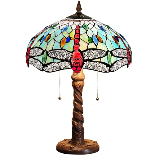 Tiffany Stained Glass Table Lamp 2-Light 16x16x24 Inches Q2356
