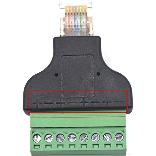 2-pack RJ45 Ethernet 8P8C Male to AV 8 Pin Screw Terminal Adapter Block Plug T3448