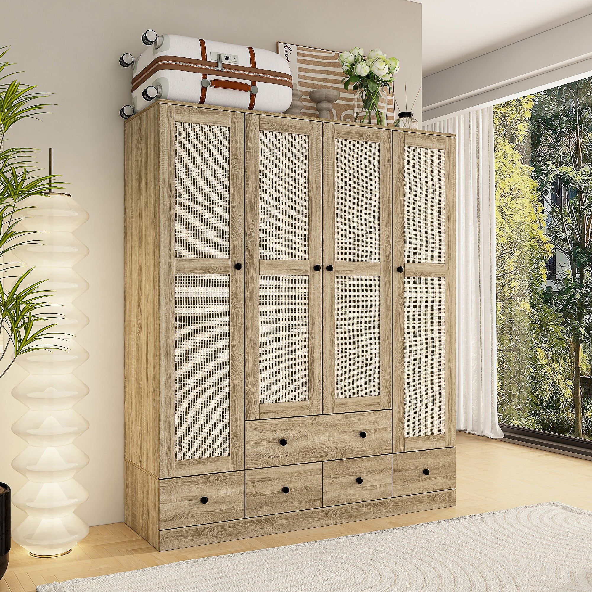 White Freestanding Wardrobe Cabinet A539344