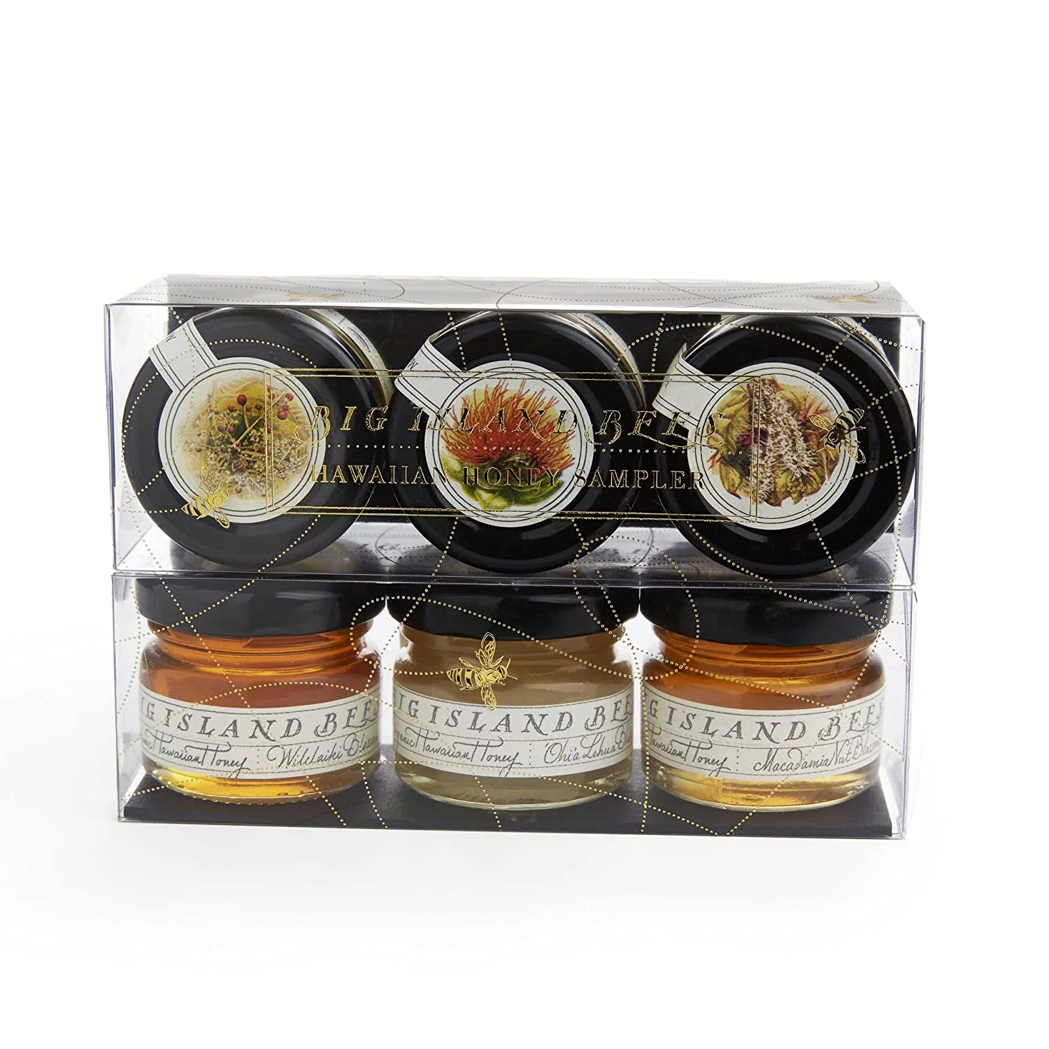 Mini Raw Honey Gift Set, Hawaiian Honey Sampler (1 oz each Glass Jar) G2822