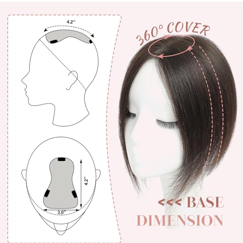 12 Inch Swiss Base Human Hair Toppers Clip in Toppers K8691