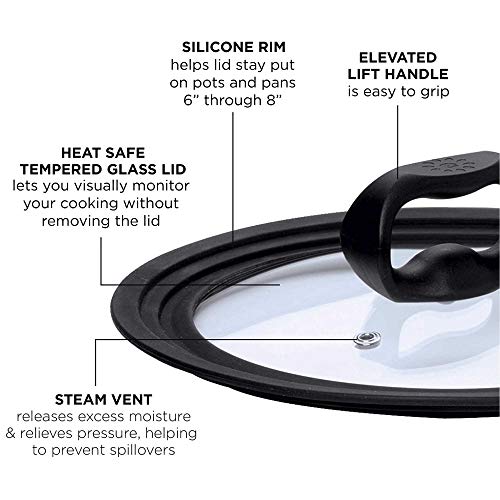 Black Tempered Glass Universal Lid for Cookware T764