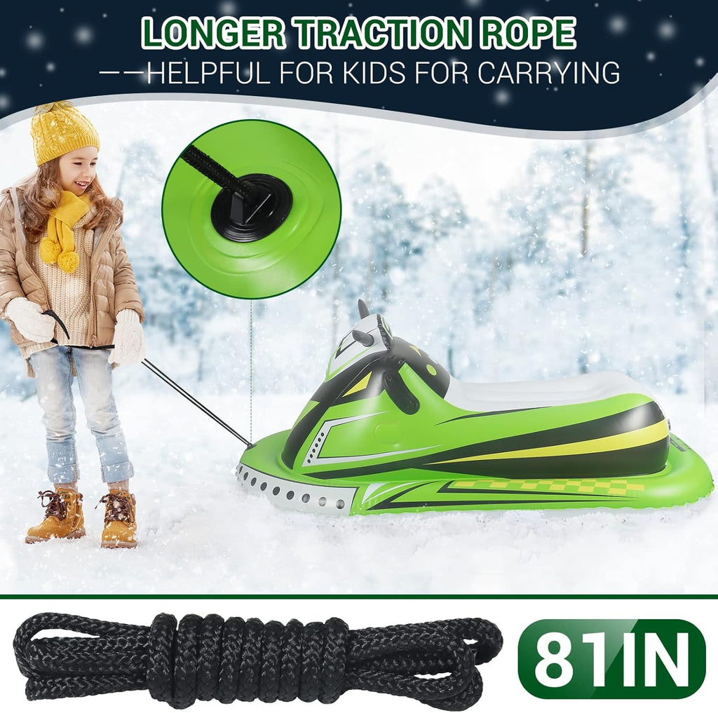 Heavy Duty Inflatable Snow Sled with Reinforced Handles and Drawstring J9629