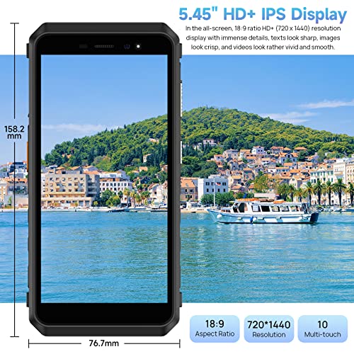 Rugged Smartphone 8150mAh 8GB+32GB 16MP Camera 5.45" HD+ IP68/IP69K Waterproof 4G Dual SIM Unlocked O347