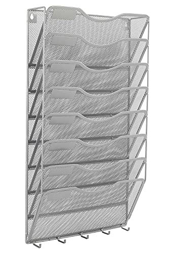 White 8 Pocket Wall Mount File Organizer X86721