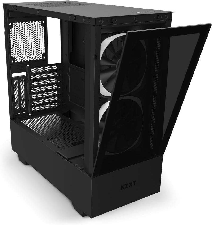 Black Mid-Tower ATX PC Case with Dual-Tempered Glass Panel N225