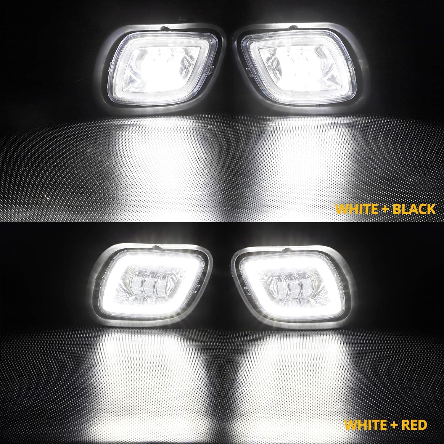 Pair Fog Lights with LED Halo Ring Clear Lens White Light 12V H122174