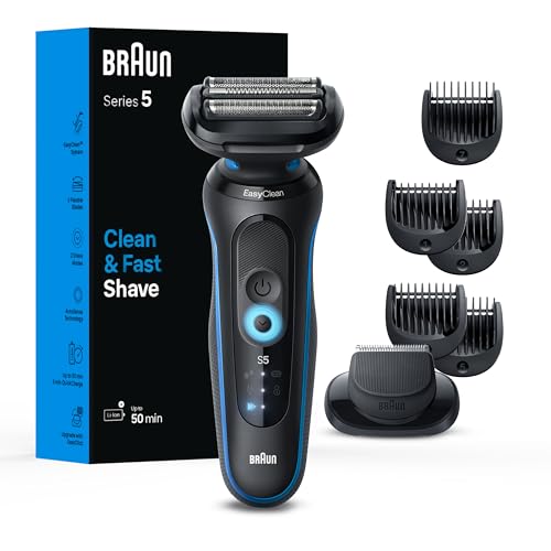 Black 5 Piece Set Electric Foil Shaver with Beard Trimmer H69898
