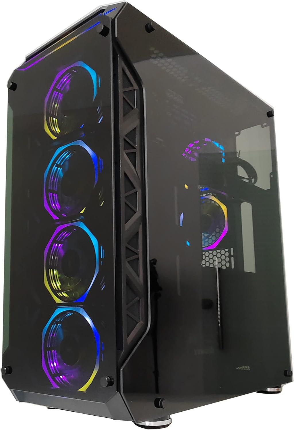 Full-Tower E-ATX Computer Gaming Case with 3-Sided Reinforced Glass, USB 3.0, 6 12cm Fans G5279