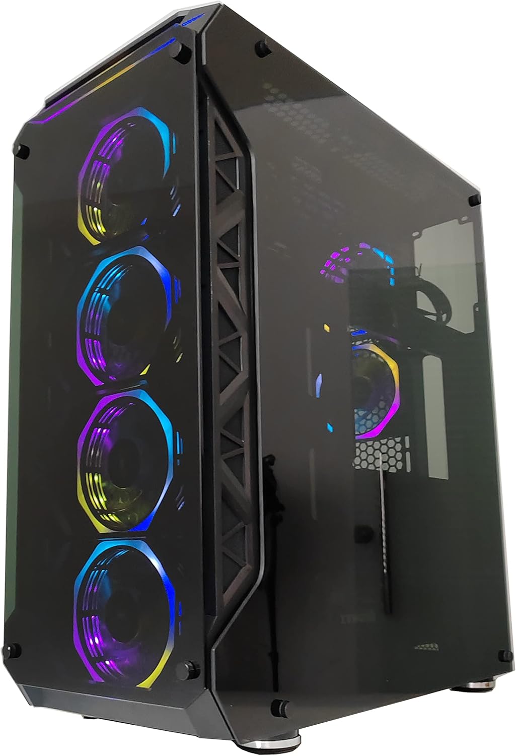 Full-Tower E-ATX Computer Gaming Case with 3-Sided Reinforced Glass, USB 3.0, 6 12cm Fans G5279